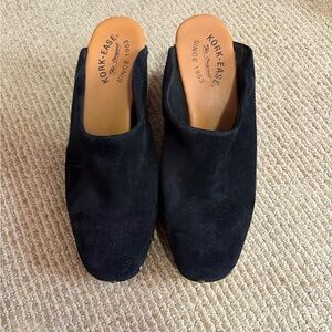 Kork-Ease Black Suede Clogs